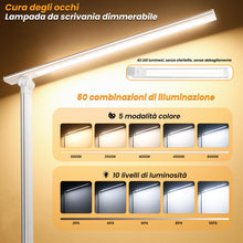 Carica l'immagine nel visualizzatore di Gallery, Akynite Lampada da Scrivania LED con Porta USB C, Adattatore 2A incluso, 5 Colori 10 Luminosità, 45Min Timer Touch Contr