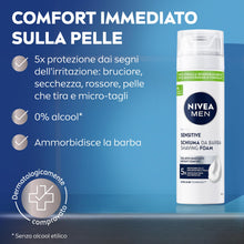 Carica l'immagine nel visualizzatore di Gallery, NIVEA MEN Sensitive Schiuma da Barba, 200 ml