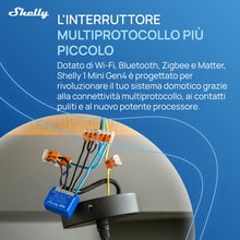 Carica l'immagine nel visualizzatore di Gallery, Shelly 1 Mini Gen4, Interruttore Relè Intelligente Wi-Fi, 1 Canale, 8A, Contatti Puliti, Domotica, Controllo Porta Garag