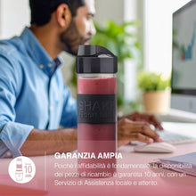 Carica l'immagine nel visualizzatore di Gallery, H.Koenig Mini frullatore SMOO9 Smoothie Maker, 570mL, 300W, 4 lame in acciaio inox, senza BPA, 2 bottiglie portatili da viaggio, frullati e frappé, Grigio