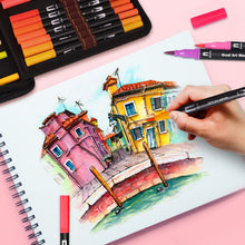 Carica l'immagine nel visualizzatore di Gallery, Hymarvo Brush Pen Lettering 100 colori, Pennarelli Doppia Punta Fine e Grossa Pennello, Bambini Adulto Penne da Colorare ad Acquerello Bullet Journal, Libri da Colorare, Mandala