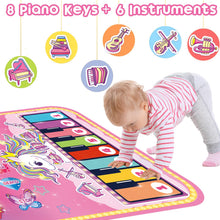 Carica l'immagine nel visualizzatore di Gallery, Lobyoh Giocattoli per Bambini di 1 Anno, Tappeto Musicale 2 in 1 con Pianoforte e Tamburo per Bambini, Tappeto Sonoro Regalo Principessa per Ragazze di 1 2 3 4 5 Anni