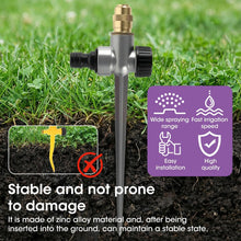 Carica l'immagine nel visualizzatore di Gallery, 3 Pezzi Irrigatore da Giardino Automatico Regolabile 360 in Metallo, Irrigatori a Pioggia Rotanti con Puntale in Metallo