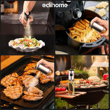 Carica l&#39;immagine nel visualizzatore di Gallery, edihome, Spruzzino Olio per Friggitrice Aria, Spruzzatore Salvagoccia, 100 ml, Spray Nebulizzatore, Oliera in Vetro e Acciaio Inox