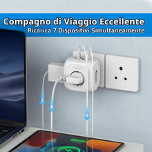 Carica l'immagine nel visualizzatore di Gallery, Adattatore da Viaggio JSVER per India con 4 porte USB,Adattatore cubo con presa indiana,adattatore da viaggio di tipo D 