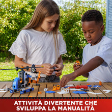 Carica l'immagine nel visualizzatore di Gallery, BANDAI - Meccano Junior Barile 150 pezzi - Kit di Costruzione 5 Modelli, 2 attrezzi, istruzioni, secchio con manico - Ki