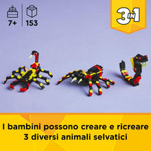 Carica l'immagine nel visualizzatore di Gallery, LEGO Creator 3 in 1 Animali selvatici: ragno trasformista 31159
