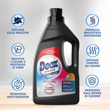 Carica l'immagine nel visualizzatore di Gallery, Deox Detersivo Lavatrice Liquido Colorati e Scuri, 144 Lavaggi, 1200 ml x 6