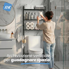 Carica l'immagine nel visualizzatore di Gallery, NK Scaffale da Bagno su WC - 153x47x26cm (Nero)