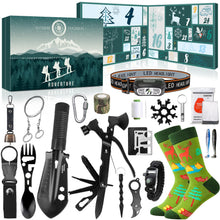 Carica l&#39;immagine nel visualizzatore di Gallery, iZoeL Calendario Avvento Uomo Calendario Avvento Adulti Idee Regalo Natale 2025 - Accessori Campeggio/Sopravvivenza/Caccia/Viaggi/Avventura, Regali Natale per Padre Fratello Nonno Zio Fidanzato