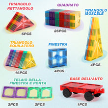 Carica l'immagine nel visualizzatore di Gallery, Lovchil Costruzioni Magnetiche per Bambini 61 Pezzi Blocchi Magnetici Giochi Bambini per 3+ Anni blocchi costruzioni magnetici Montessori per ragazzi e ragazze di 3 4 5 6 7 8 anni