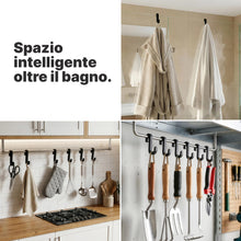 Carica l'immagine nel visualizzatore di Gallery, Minismus Ganci Appendi Accappatoio, Silicone, Senza Forare, Nero Set da 2
