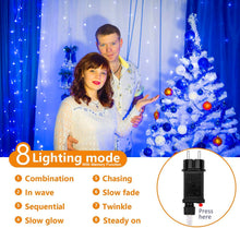 Carica l'immagine nel visualizzatore di Gallery, Luci di Natale 20M 200 LED, Catena Luminosa Filo di Rame Blu Impermeabile Luci Albero di Natale da Esterno Interno Natal