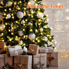 Carica l'immagine nel visualizzatore di Gallery, SALCAR Luci Albero Natale, 2M 8 Fili 280 LED Luci Decorazione Natale per Albero con Anello, 8 Modalità, Impermeabile IP44 Luminarie Natalizie Cascata per Interno Esterno, Bianco Caldo