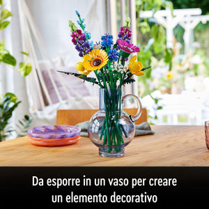 LEGO 10313 Icons Bouquet Fiori Selvatici Finti con Papaveri e Lavanda Artificiali, Idee Regalo per Uomo o Donna, per Moglie o Marito, Botanical Collection, Modellismo e Hobby Creativi per Adulti