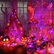 Carica l'immagine nel visualizzatore di Gallery, ODEETRONIC Halloween Catena Luminosa Arancia + Viola, 20M 200 LED Esterno Natale Decorazione Stringa Luci 8 Modalità Imp