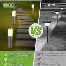 Carica l'immagine nel visualizzatore di Gallery, Luci Solari da Esterno, 4 Pezzi Lampada Solare da Esterno Impermeable, Lampade Solari da Giardino Giallo Caldo Luci Giar