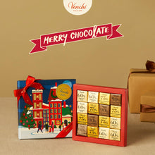 Carica l'immagine nel visualizzatore di Gallery, Venchi, Cofanetto Natale con 16 Mini Blend Fondenti, Cioccolato fondente al 60%, 75% e 90%, Edizione Limitata, 47 Gr, Senza Glutine, Senza Coloranti e Conservanti, Vegano, Idea Regalo Natale