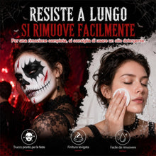 Carica l'immagine nel visualizzatore di Gallery, Trucchi Halloween Trucco Bianco Nero Rosso per Viso e Corpo 90g