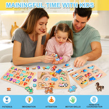 Carica l'immagine nel visualizzatore di Gallery, lenbest 6 Pezzi Puzzle Legno - Giochi Bambini - Giochi Montessori - Giochi Educativi - Giochi Giocattoli Gioco Bambini Bambino Bambina 2 3 Anni Femmina Maschio - Regalo Natale Compleanno