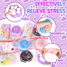 Carica l'immagine nel visualizzatore di Gallery, 4Pezzi Squishy Zampa di Gatto, 4Pezzi Biscotto per Alleviare lo Stress, Taba Squishy Kit, Kawaii Squeeze Toys, Antistres