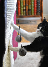 Carica l'immagine nel visualizzatore di Gallery, TREKAM Set 2x tiragraffi divano per gatti e rullo smacchiatori divano - Proteggi divano gatti graffi con palline elastiche giocattolo e tasche - affilaunghie sisal naturale per il tuo gattino