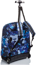 Carica l'immagine nel visualizzatore di Gallery, Invicta Trolley Scuola, Blu, Camo Shades, 2 in 1, Doppio Uso, Zaino con Carrello Fisso e Crossover System, Viaggio, Unisex