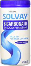 Carica l'immagine nel visualizzatore di Gallery, Solvay® - Bicarbonato di Sodio 750g - Multiuso - Ad uso alimentare - Casa; Cucina; Lavatrice