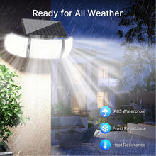 Carica l'immagine nel visualizzatore di Gallery, Lampada solare a 160 LED per esterni con sensore di movimento, impermeabile IP65, luce diurna 6500 K, angolo di diffusio