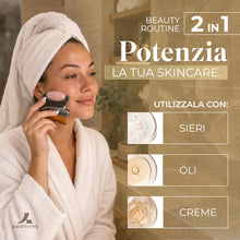 Carica l'immagine nel visualizzatore di Gallery, Spazzola Coreana Linfatica Viso 2 in 1 Acciaio Inox e Rullo in Quarzo Rosa