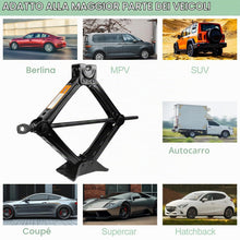 Carica l'immagine nel visualizzatore di Gallery, Cric per Auto 2T, Crick Auto epoca, Martinetto per Auto con Chiave a Cricchetto, Cric Voiture Electrique, Ponte Sollevatore Auto, Cric Auto Professionale, per Auto, Camion, Berline, Furgoni