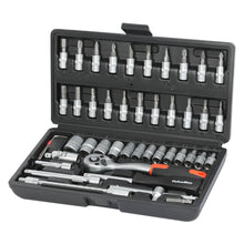 Carica l'immagine nel visualizzatore di Gallery, ValueMax Set di 46 Chiavi a Bussola Cr-V, Chiavi a Cricchetto da 1/4", Cassetta degli Attrezzi, Chiavi a Cricchetto con 