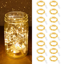 Carica l'immagine nel visualizzatore di Gallery, Stringa Luci LED a Batteria, 16 Pezzi Micro Luci Stringa, 20 LED 2M Mini Lampada a Fili di Rame, Bianco Caldo, per Ester