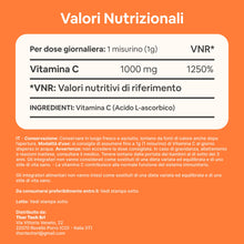 Carica l'immagine nel visualizzatore di Gallery, Vitamina C in Polvere - Acido Ascorbico Puro Vegano, Senza Glutine e senza OGM - 500 porzioni da 1000 mg ciascuna di Vit