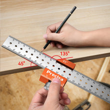 Carica l'immagine nel visualizzatore di Gallery, Righello Falegname, Preciva Carpentiere Posizionamento, Steel Ruler, Righellidi Misurazione Dell'angolo, Righello di Mis