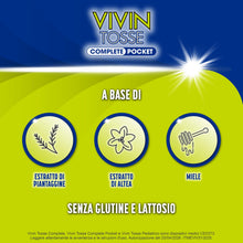 Carica l'immagine nel visualizzatore di Gallery, Vivin Tosse Complete Pocket Azione 3in1 Tosse Secca, Tosse Grassa, Mal Di Gola, 14 Stick 10ml. Senza Glutine e Senza Lat