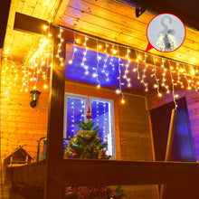 Carica l'immagine nel visualizzatore di Gallery, GYLEFY Luci Natale Esterno 10M Luci di Natale da Esterno Cascata 400 LED Tenda Luminosa Natale Esterno Impermeabili Collegabile Luci Natalizi Decorazioni Natalizie per Casa Giardino - Bianco Caldo