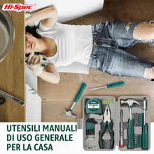 Carica l'immagine nel visualizzatore di Gallery, Hi-Spec Set Attrezzi Compatto per Casa e Ufficio, Riparazioni Base, Verde
