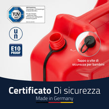 Carica l'immagine nel visualizzatore di Gallery, hünersdorff Tanica Carburante Profi Un da 20 Litri Colore, HDPE, Rosso