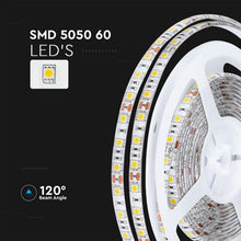Carica l'immagine nel visualizzatore di Gallery, V-TAC Striscia Led da Esterno IP65 Impermeabile 11W - 5 Metri di Lunghezza - SMD 5050 Alta Luminosità - Strisce Led - Strip Adesiva e Copertura in Silicone - 12 Volt - Luce 4000K Bianco Naturale