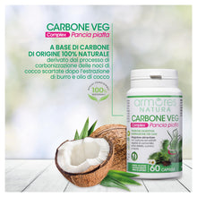 Carica l'immagine nel visualizzatore di Gallery, Armores Natura Integratori Alimentari, Carbone Vegetale Complex, per la Riduzione Del Gonfiore, con Carbone Attivo ed Estratti Vegetali di Camomilla, Anice Stellato, Cumino e Menta, 60 capsule