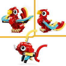 Carica l&#39;immagine nel visualizzatore di Gallery, LEGO Creator 3 in 1 Drago Rosso, Giochi per Bambini e Bambine da 6 Anni Fan degli Animali, Action Figure Ricostruibile in Pesce con Pinne Mobili e Fenice Giocattolo, Idea Regalo di Compleanno 31145