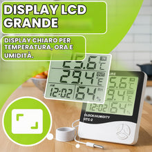 Carica l'immagine nel visualizzatore di Gallery, Retoo Stazione Meteorologica Elettronica con Termometro e Igrometro, Display LCD, Funzioni Orologio, Calendario e Svegli