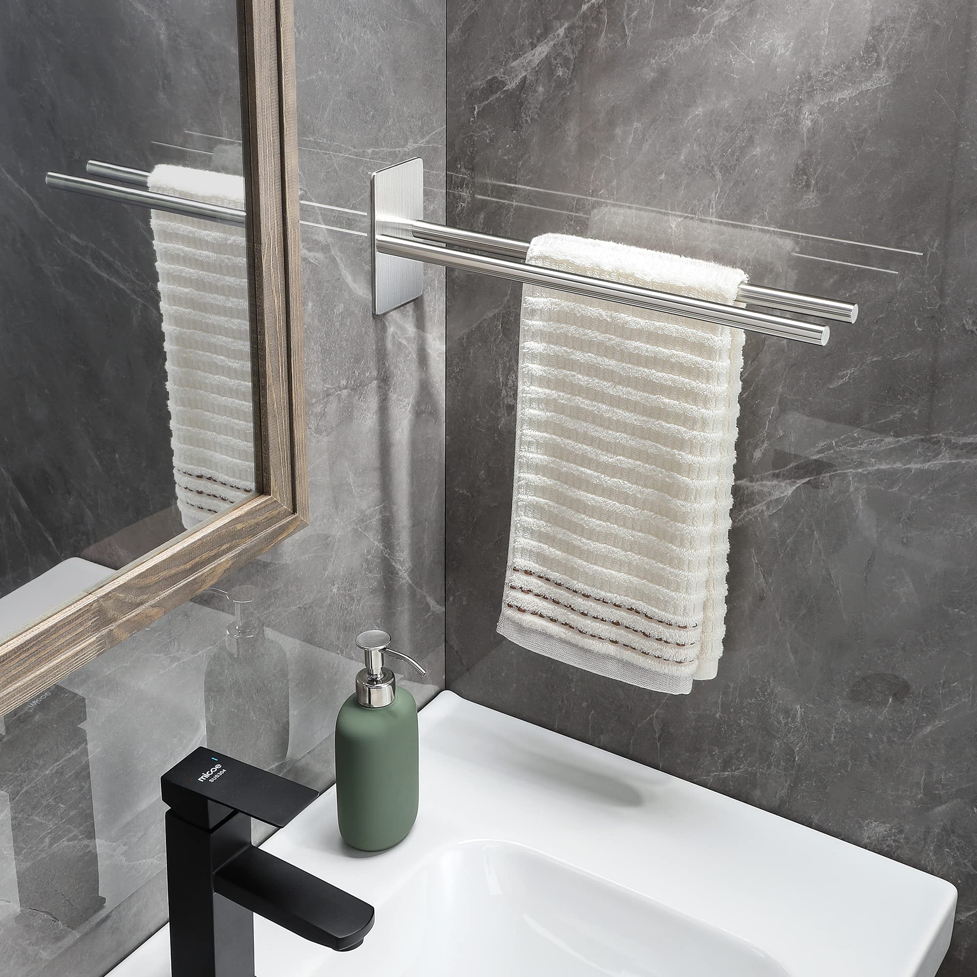 Portasciugamani in acciaio inox, montaggio a parete, adatto per bagno e cucina, nichel spazzolato | Leroy Merlin Portasciugamani in acciaio inox, montaggio a parete, adatto per bagno e cucina, nichel spazzolato | Leroy Merlin