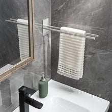 Carica l'immagine nel visualizzatore di Gallery, Gsocel Portasciugamani a Due Bracci in Acciaio Inox 304 Autoadesivo Porta Asciugamani Doppio Senza Foratura Portasalviette da Parete per Bagno e Cucina Argento 38CM