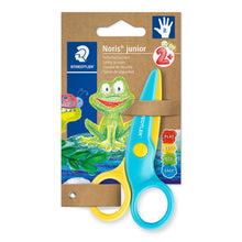 Carica l'immagine nel visualizzatore di Gallery, Staedtler Noris Junior 965 40 BK - Forbici di sicurezza per destrorsi per bambini dai 2 anni in su, Blu/Giallo, Confezione da 1