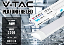 Carica l'immagine nel visualizzatore di Gallery, V-TAC Plafoniera LED Lineare da Soffitto 60 CM - 20W - Chip Samsung - Lampada Rettangolare 2050 Lumen IP20 per Parete, G