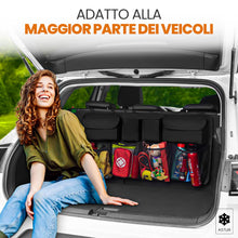 Carica l'immagine nel visualizzatore di Gallery, Astur Organizer bagagliaio auto pieghevole con 8 tasche | Borsa auto impermeabile in tessuto Oxford con struttura rigida