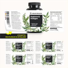 Carica l'immagine nel visualizzatore di Gallery, Collagene e Acido Ialuronico Integratore, 180 Capsule, + Vitamina C e Biotina, 1000mg Collagene Idrolizzato + 200mg Acid