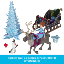 Carica l'immagine nel visualizzatore di Gallery, Mattel Disney Frozen - Calendario dell'Avvento, include 2 mini bambole Anna ed Elsa, 2 personaggi amici, sabbia modellabile e 24 sorprese per le feste, giocattolo per bambini, 3+ anni, HWX20